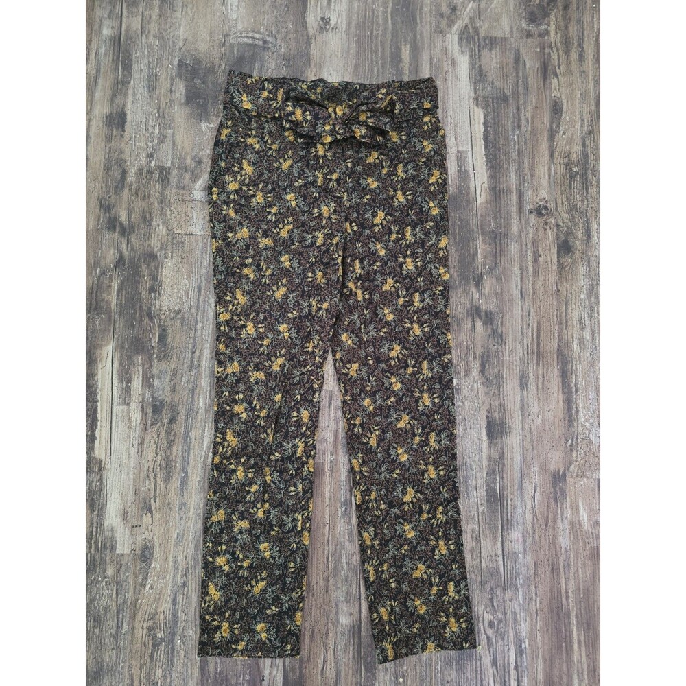 Jules And Leopold  Pants Womens Size M Black Floral Stretch Pull On  Ankle